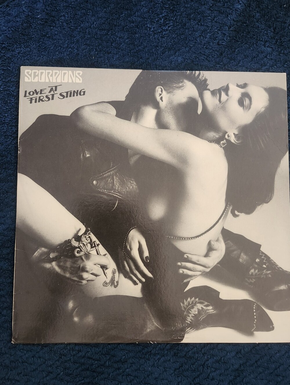vintage 1984 vinyl record of the rock album Love at First Sting